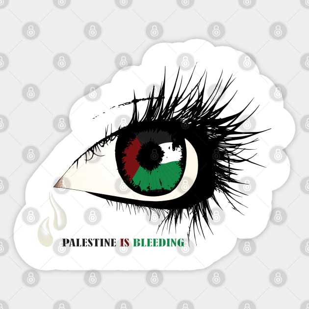 Palestine is bleeding Sticker by mutarek